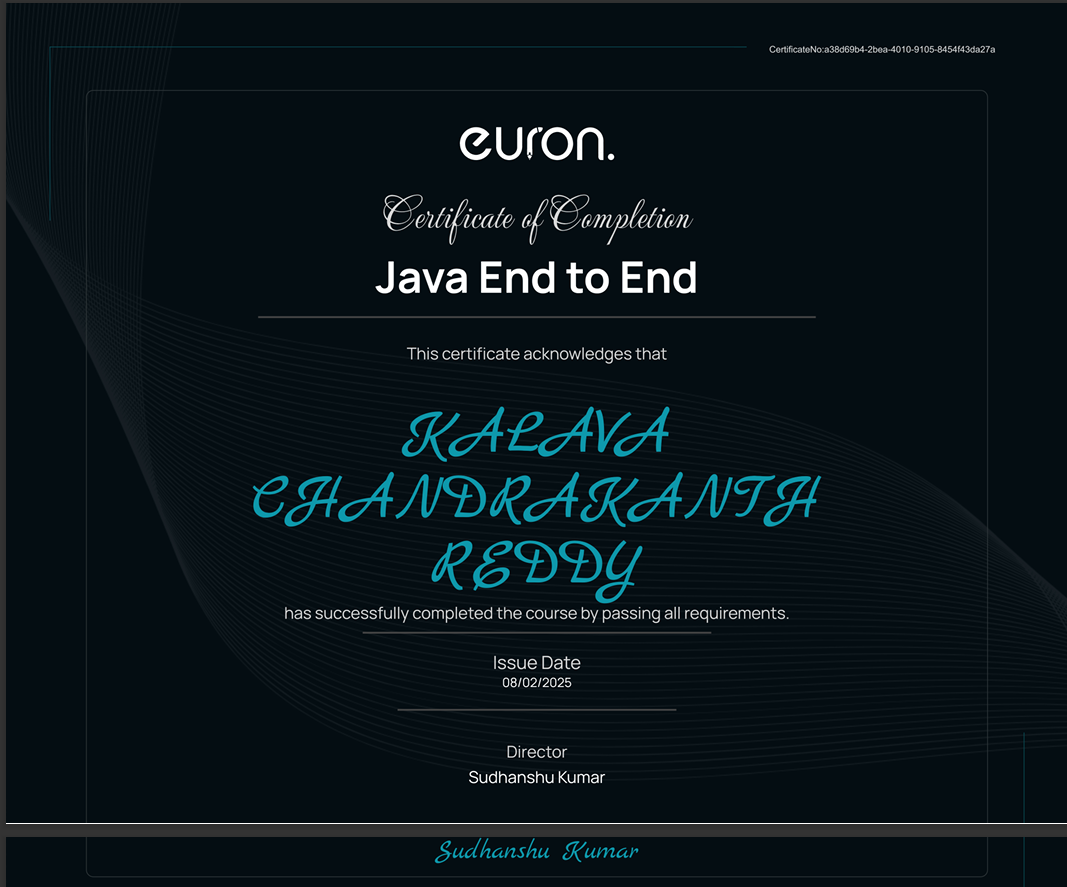 Java Certificate