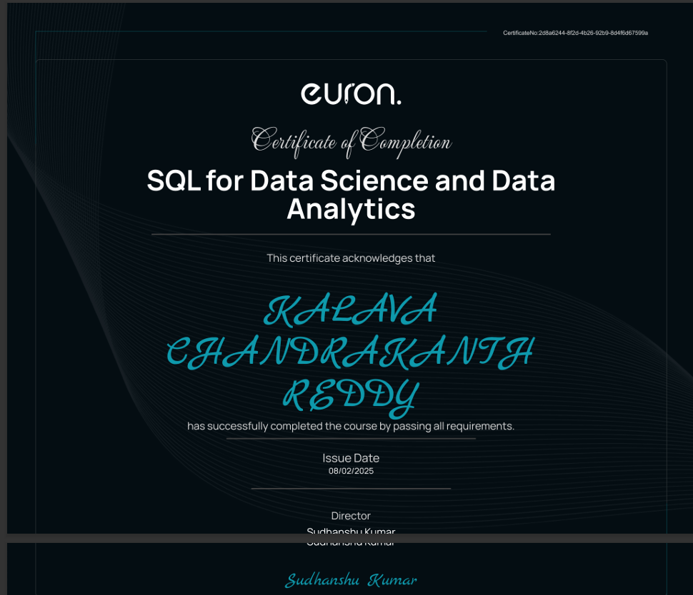 SQL Certificate